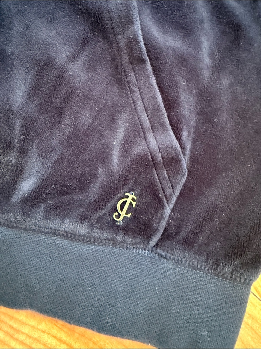 Juicy Couture Navy Velour-Pants with Hoodie Set - Picture 9 of 10